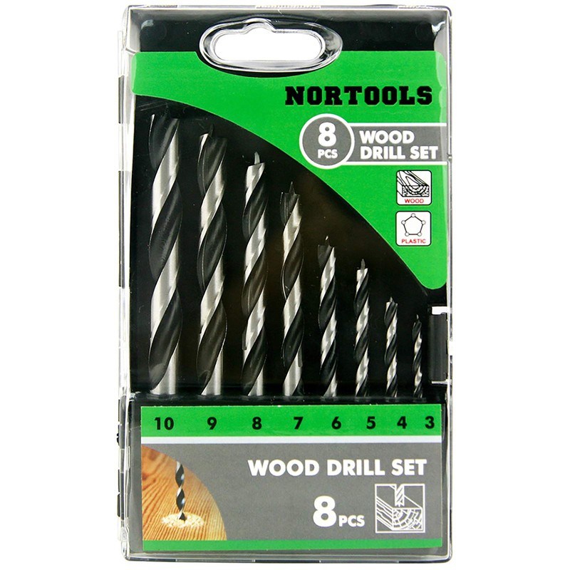 NORTOOLS Brad Point Wood Drill Bit Set 8 PCS HCS