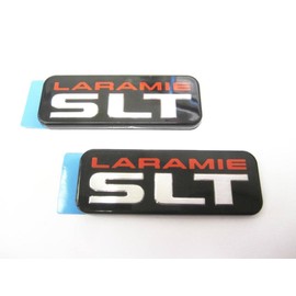 2Pc SLT Laramie B Pillar Cab Emblems 3D Badge Nameplate Sticker Decal Replacement for 1500 2500 3500 55274860AB