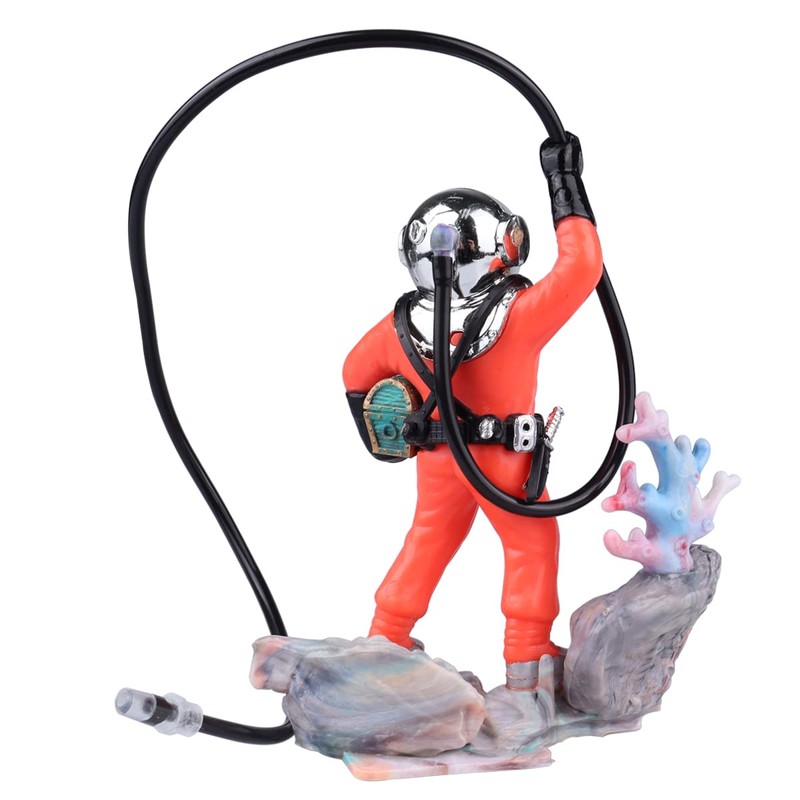 Wolfride Fish Tank Bubbler Decorations Aquarium Diver Ornament Scuba Diving