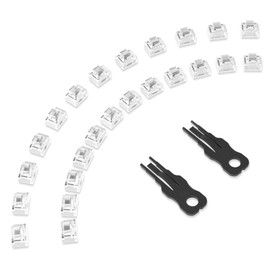 NataLink 24 Pcs RJ45 Port Lock with 2 Key, Locking RJ45 Port/Dust Blocker, RJ45 Dust Cover Cap Female Port Plugs Protector, Compatible RJ45 Port Devices, Clear
