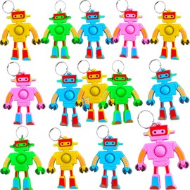 20 Packs bulk Mini Pop Robots Keychain fidgets Bubble Classroom Students gifts Teacher, Summer Hoilday Party Favors