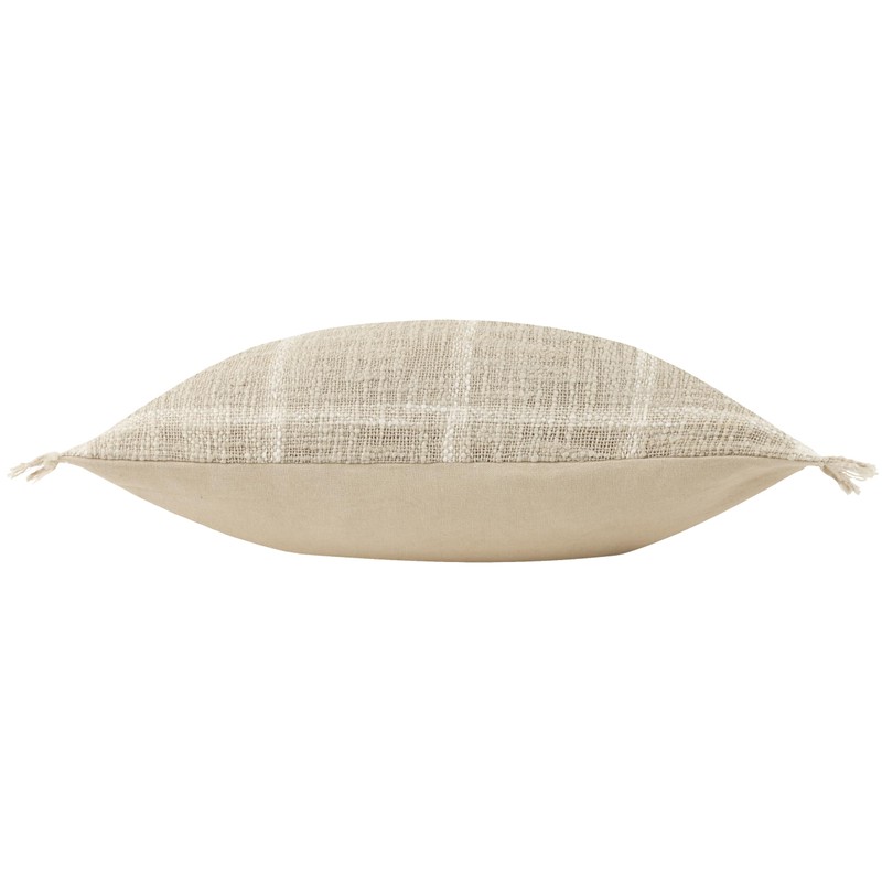 Yard Beni Check Fringed Cushion Cover, 45 x 45 cm