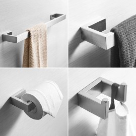 4-piece SUS 304 Stainless Steel Wall Mounted Bathroom Hardware Accessories SetColor: Silver
