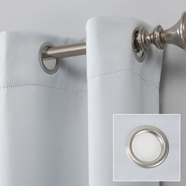 Sun Zero Soho 2-pack Blackout Energy Efficient Grommet Curtain Panel Pair, 108" x 96", Dove White