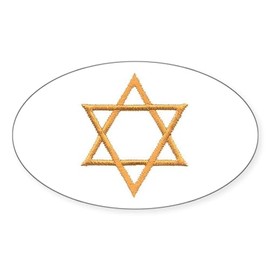CafePress Star of David for Passover Oval Car Bumper Sticker
