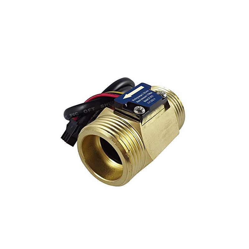 SENSTREE G1" Male Thread Brass Water Flow Sensor, Hall Effect
