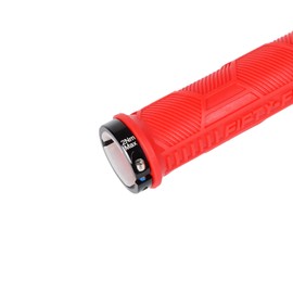 FIFTY-FIFTY Double Lock-On Mountain Bike Grips, Bicycle Handlebar Locking Grips, Non-Slip MTB Handle Grips (Red)