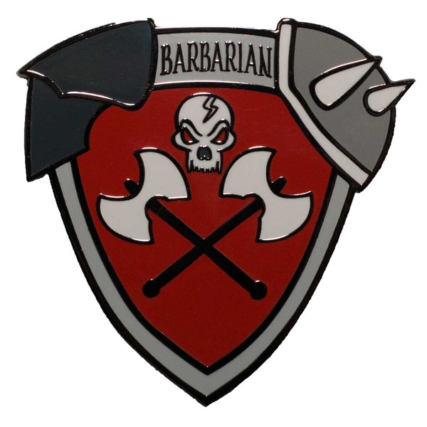 Dark Spark Decals Barbarian Class Shield - 1.5" Enamel Pin,