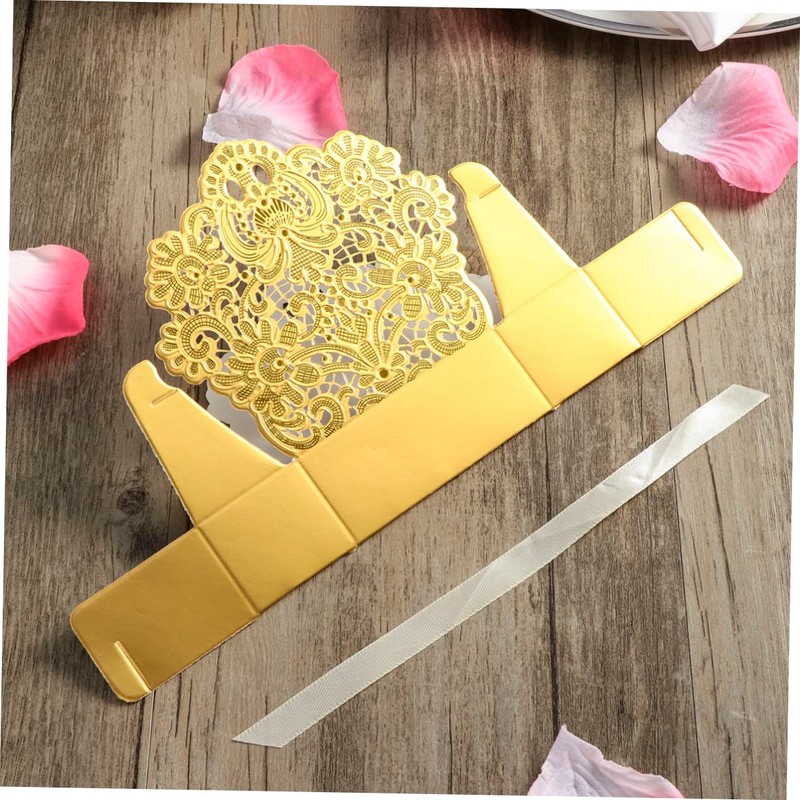 WHAMVOX 50pcs Wedding Favor Boxes Hollow Craft Paper Candy Boxes