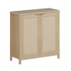 GarveeHome Freestanding Rattan Storage Cabinet with Doors & Adjustable Shelves,