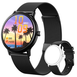 ZONEY Smartwatch Women Men with Bluetooth Call,1.43 Inch AMOLED HD Screen IP68 Fitness Activity Tracker Watch with Blood Pressure/Heart Rate/Blood Oxygen/Sleep Monitor 100+ Sports Modes (Black)