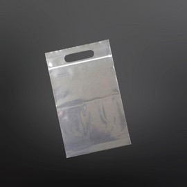 Clear Zippered PE Punch-Handle Shopping Bags 15x21cm +4cm 100 Count