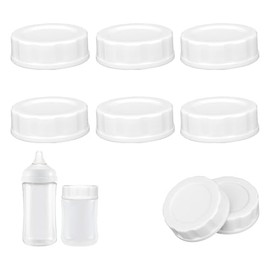 6 Unidades Tapas para Biberón Compatibles con Botellas Pigeon & Lansinoh, Tapones de Repuesto para Viaje y Almacenamiento (Blanco)