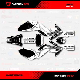 Factory EFX Black & Gray Shift Racing Graphics kit fits Honda Crf450X 05-18 Crf 450X