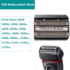 52B Series 5 Replacement Head Compatible with Braun Blades Cassette for Shaver Replacement Head Razor Model 5020s, 5030s, 5040, 5040s, 5050, 5050cc, 5070, 5070cc, 5090, 5090cc