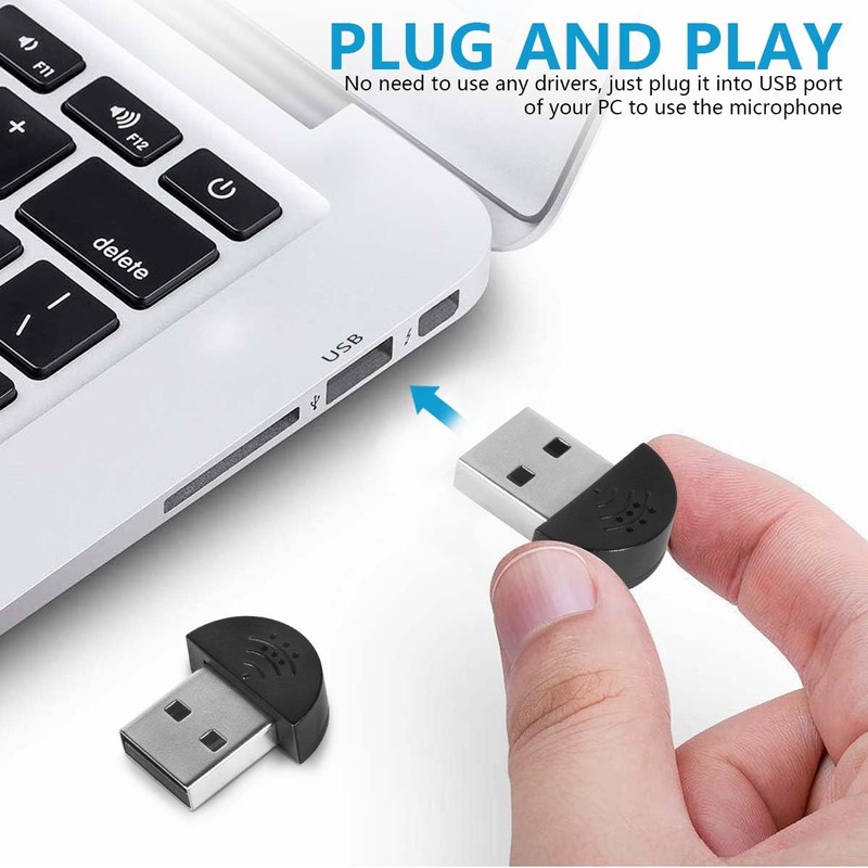KISEER 2 Pcs USB 2.0 Mini Microphone, Laptop/Desktop PC Plug