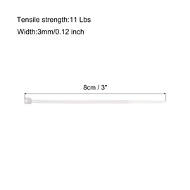 sourcing map 2000pcs 8cm/3" 11 Lbs Cable Zip Ties Self-Locking Small Nylon Cable Tie Wraps 3mm for Cord Management, White