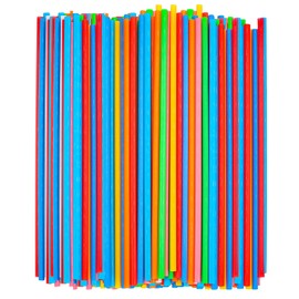 SONGNASS 100 PCS 10.3Inch Disposable Plastic Drinking Straws, Extra Long Flexible Straws for Tumblers, Iced Coffee, Milk, Juice, Assorted Colors, Home, Party Use