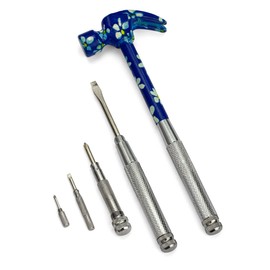 ENKAY - 6 in 1 Floral Hammer and Screwdriver, Multifunction Claw Hammer Tool with Flower Print (Pattern 4)