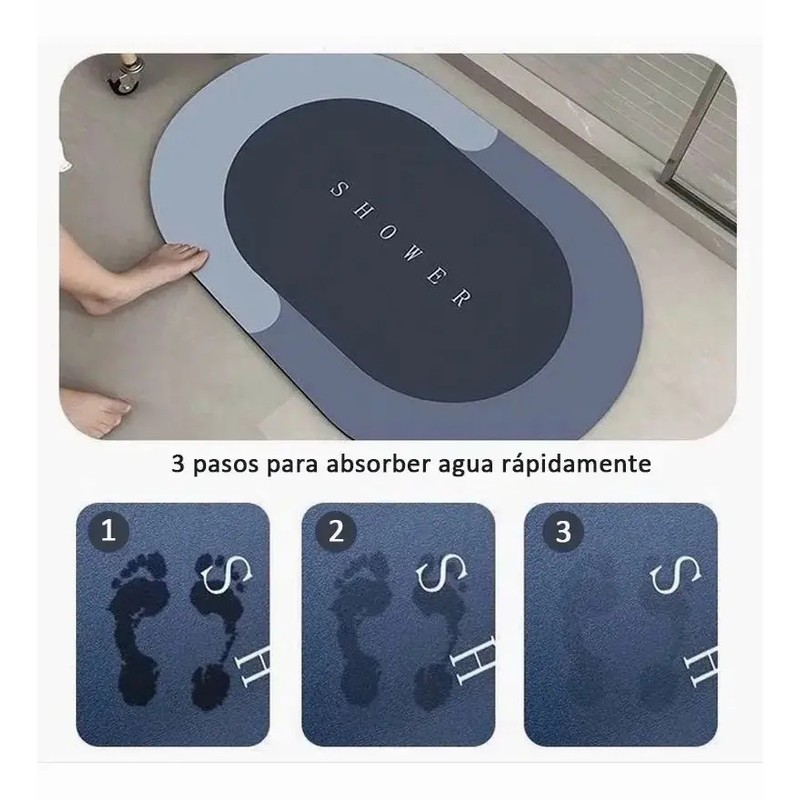 2pcs Tapete Baño Ultra Suave Alfombra Antidesliz Absorbente