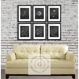 Gnosis Collage Art Golf Wall Decor Set of 6 Wall Art Prints Golf Decor Golf Club Ball Patent Art