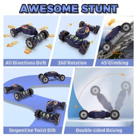 Nitigo Gesture RC Car Hand Controlled RC Car Toys Gifts for Boys Kids 6-12, 2.4GHz 360° Rotation 4WD Gesture Sensing RC Stunt Car with Light & Music, Birthday for Boys