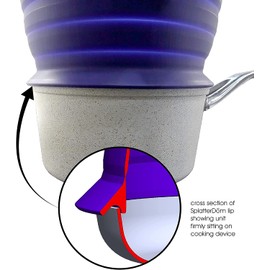 SplatterDom Splatter Protector for Most 8 and 10 Inch (20 and 25 Centimeters) Pots and Pans - Collapsible, Adjustable, Reversible, Dishwasher Safe - Includes an 8 Inch Lid (Lime Green, Small)