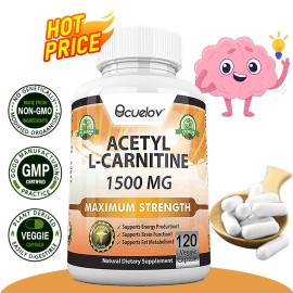 Bcuelov Acetyl L-Carnitine 1500 mg Capsules - Supports energy and enhances good mood