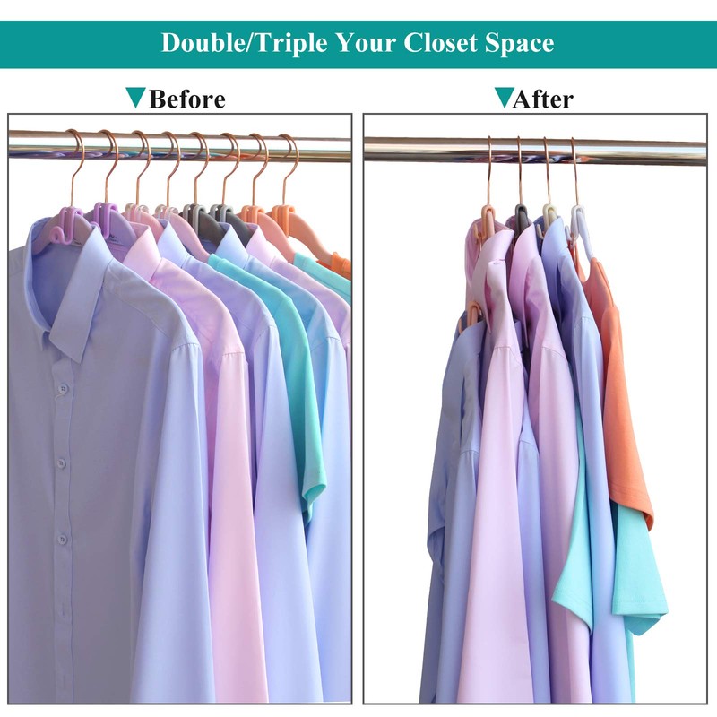 FREZON Clothes Hanger Connector Hooks, Outfit Hanger Extender Clips, Hangers