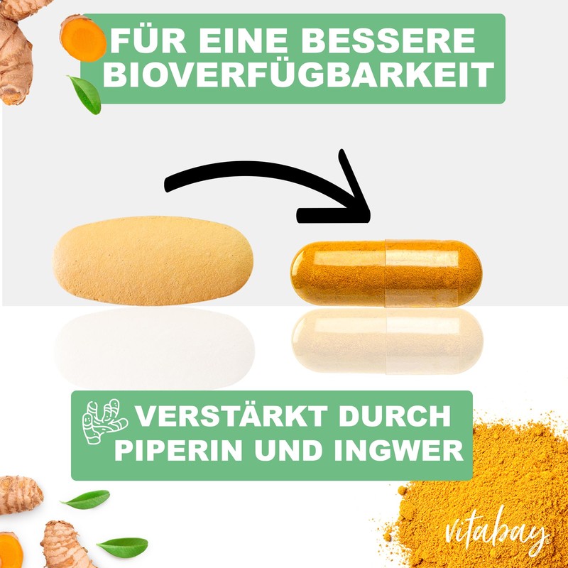 Curcumin BioPerin 500 mg Vegan, Curcuma C3 Complex, Curcuma longa