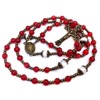 Divine Mercy Red Jade and Mother of Pearl Stone Rosary