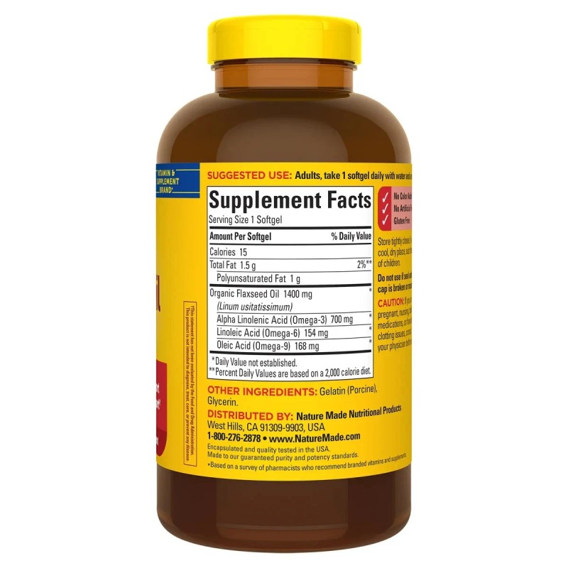 Nature Made Flaxseed Oil 1400 mg, 300 Softgels