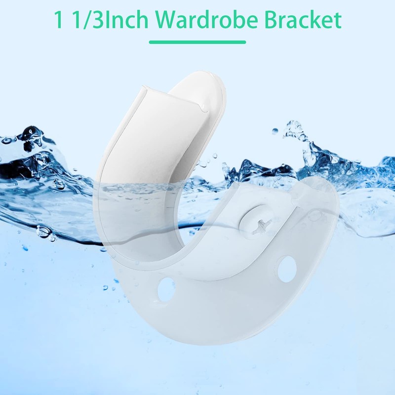 Suiwotin 4 Packs Stainless Steel Closet Rod End Supports 1-1/3