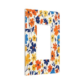 Annisrak Nature Flowers Botany Plant Art Floral Decorative Outlet Covers 1 Gang Single Rocker Light Switch Cover Plate Wall Plates GFCI Faceplate for Bedroom Bathroom Decor