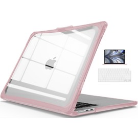 IBENZER Heavy Duty Case for New 2024 2023 MacBook Air 15 inch M3 A3114 M2 A2941, Hexpact case with ScreenFilm & KeyboardCover, Protective Cover for Mac Air 15.3, Pinkish, HPE-AT15-PKSH+2
