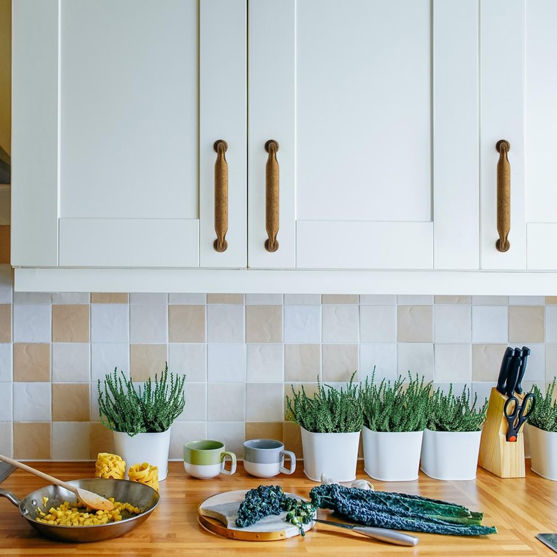 Asidrama 10 Pack 3.75 Inch(96mm) Antique Brass Kitchen Cabinet Handles,