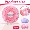 Jeffdad Kids Shower Caps, 2 PCS Pink & Purple Waterproof