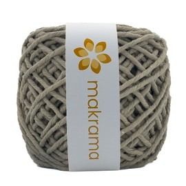 MAKRAMA Hilaza de Algodón 3mm Macramé 100 Metros Colores (Caqui)