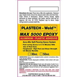 Plastech Weld MAX 5000 EPOXY for RADIATORS repairs  Aluminium  glue  50gr - 1.76 oz