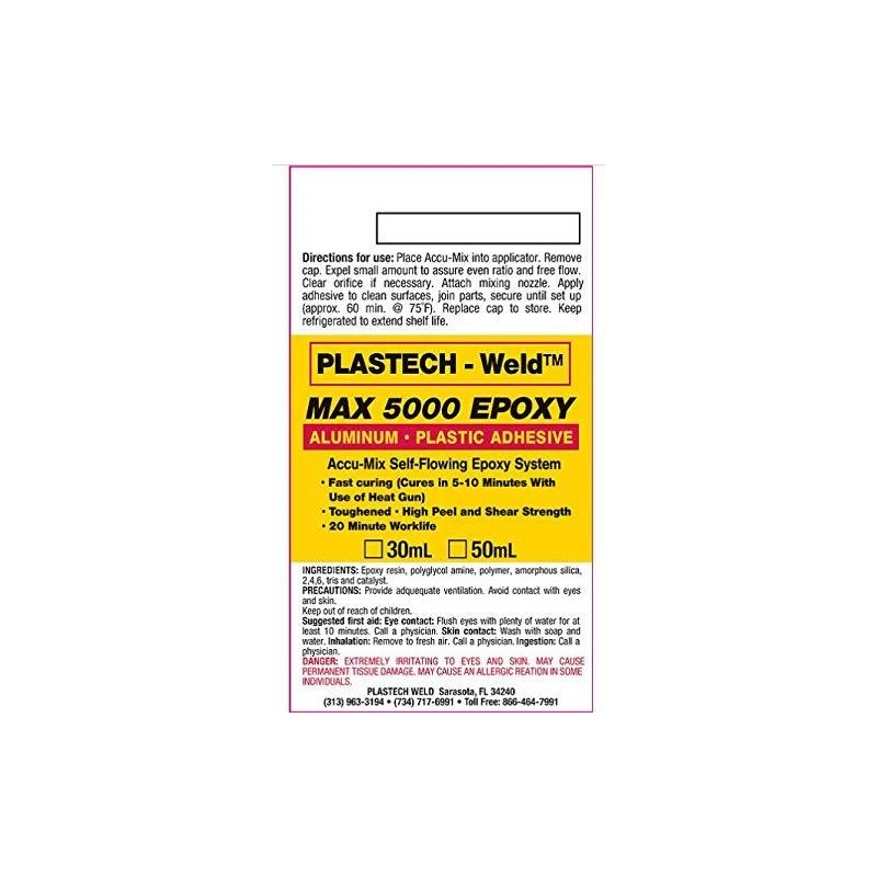 Plastech Weld MAX 5000 EPOXY for RADIATORS repairs Aluminium glue