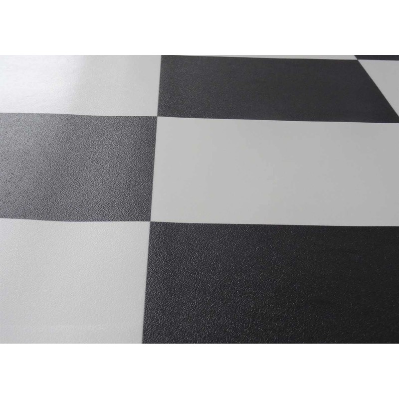 PVC Flooring Vinyl Flooring in Checkerboard Black White DIN A4