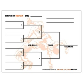 Perfect Strike Wrestling Competition Brackets for Individual or Team tournaments. Sheet Brackets for up to 8 participants. (100)