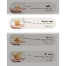 Bake Choice Nordic 75GSM Paper 200pcs Natural Tulip Cupcake Liners for Baking Cups, Unbleached EU Parchment paper Tulip Muffin Liners, Cupcake Wrapper for Party, Christmas