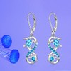 Turtle Earrings for Women Sterling Silver Infinity Blue Opal Sea