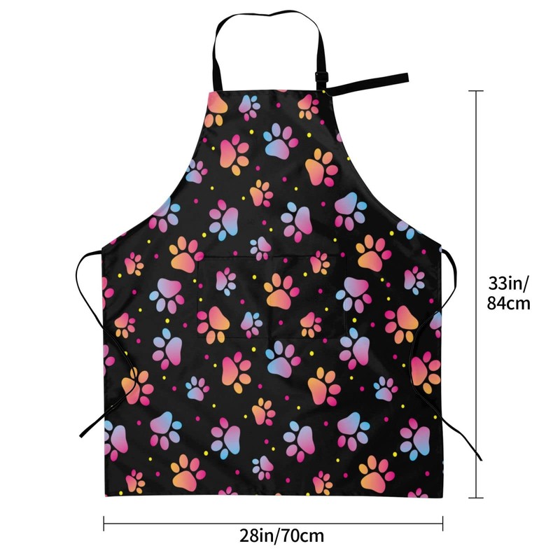 Yipaidel Dog Paw Adjustable Bib Apron Waterproof Kitchen Cooking Baking