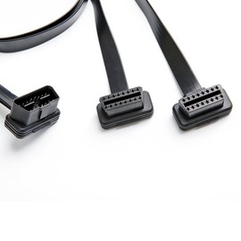 bbfly-B4 OBD II OBD2 16 Pin Splitter Extension 1 x Male and 2 x Female Extension Y Cable Adapter (1FT/30CM)