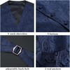 Enlision Men's Waistcoat Paisley Floral Jacquard Tie Hanky Handkerchief Vest