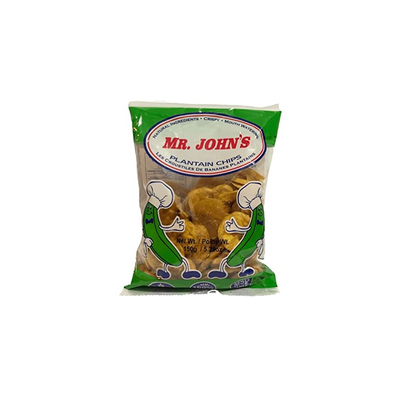 Plantain chips/Mr John sweet unripe 150g Pack of 4