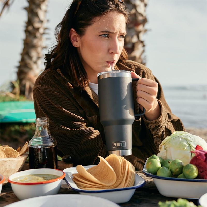 YETI Rambler Straw Cup, Tropical Pink, 42 oz