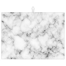 Large Dish Drying Mat for Kitchen Counter,18"X24" Grey and White Marble Super Absorbent Reversible Microfiber Dish Drying Mat Dish Drainer Mat,Dishes Mat Drying Pad for Kitchen Countertop Coffee Bar